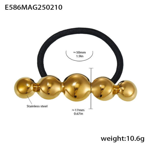 Wholesale Ferris Wheel Titanium Steel Electroplated 18K Real Gold High Elasticity Fashion Hair Rope Hair Accessories