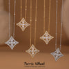 Wholesale Ferris Wheel Zircon Rhombus Flower Stainless Steel Electroplated Jewelry Set For Women