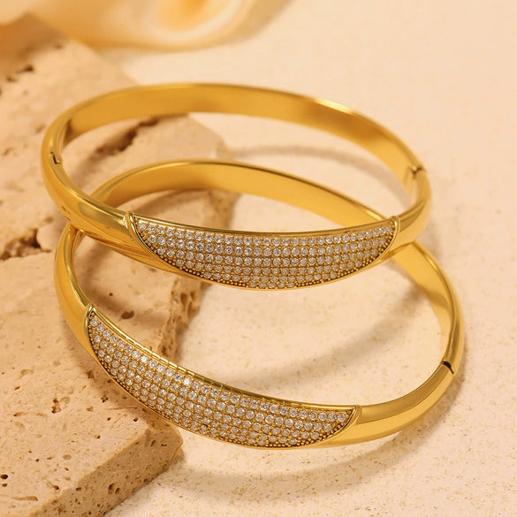 Wholesale Ferris Wheel Zircon Stainless Steel 18K Gold Plated Exquisite Bracelet Jewelry With Geometric Fashion Style