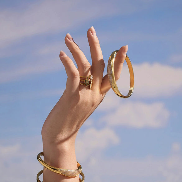 Wholesale Ferris Wheel Zircon Stainless Steel 18K Gold Plated Exquisite Bracelet Jewelry With Geometric Fashion Style