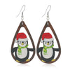 Wholesale Festival Elements Geometric Wood Earrings For Women With Christmas Series Cartoon Designs Like Santa Claus Elk Snowman Dinosaur And Penguin