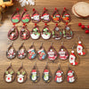 Wholesale Festival Elements Geometric Wood Earrings For Women With Christmas Series Cartoon Designs Like Santa Claus Elk Snowman Dinosaur And Penguin