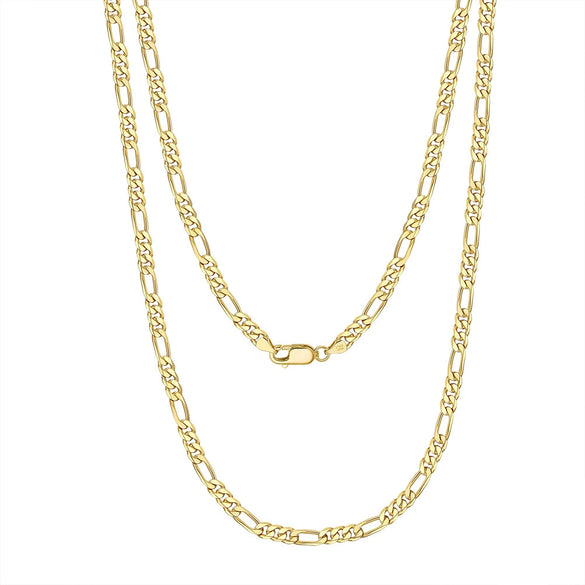 Wholesale Figaro Chain Necklace S925 Sterling Silver Geometric Style Electroplated