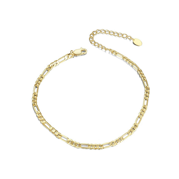 Wholesale Figaro Chain Necklace S925 Sterling Silver Geometric Style Electroplated