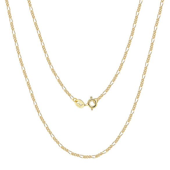 Wholesale Figaro Chain Necklace S925 Sterling Silver Geometric Style Electroplated