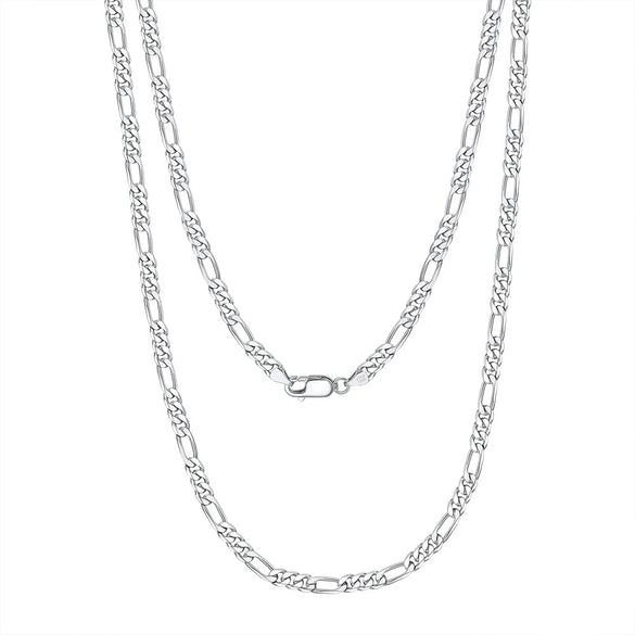 Wholesale Figaro Chain Necklace S925 Sterling Silver Geometric Style Electroplated