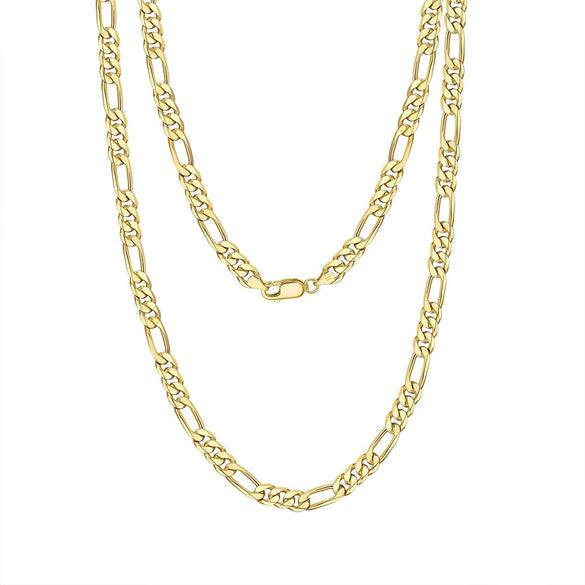 Wholesale Figaro Chain Necklace S925 Sterling Silver Geometric Style Electroplated