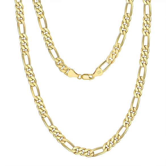 Wholesale Figaro Chain Necklace S925 Sterling Silver Geometric Style Electroplated