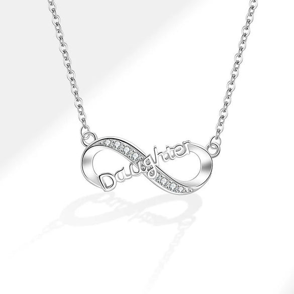 Wholesale Figureeight Geometric Copper Necklace With Zircon Pendant And Electroplating