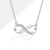 Wholesale Figureeight Geometric Copper Necklace With Zircon Pendant And Electroplating