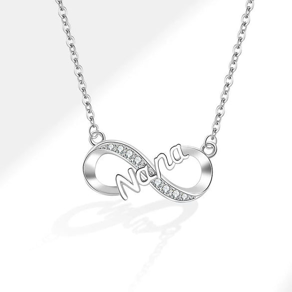 Wholesale Figureeight Geometric Copper Necklace With Zircon Pendant And Electroplating