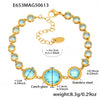 Wholesale Fine Czech Glass Women's Fashion Geometric Bracelet Stainless Steel 18K Gold Non Fading Electroplated