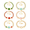 Wholesale Fine Czech Glass Women's Fashion Geometric Bracelet Stainless Steel 18K Gold Non Fading Electroplated