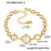 Wholesale Fine Czech Glass Women's Fashion Geometric Bracelet Stainless Steel 18K Gold Non Fading Electroplated