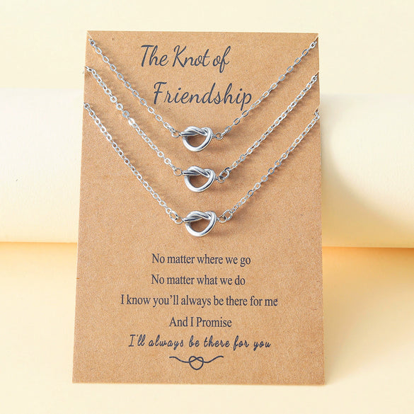 Wholesale Fine Throwing Oil Pressure Heart Shaped Knot Buckle Necklace In Stainless Steel With Polished And Handmade Treatment