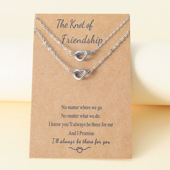 Wholesale Fine Throwing Oil Pressure Heart Shaped Knot Buckle Necklace In Stainless Steel With Polished And Handmade Treatment