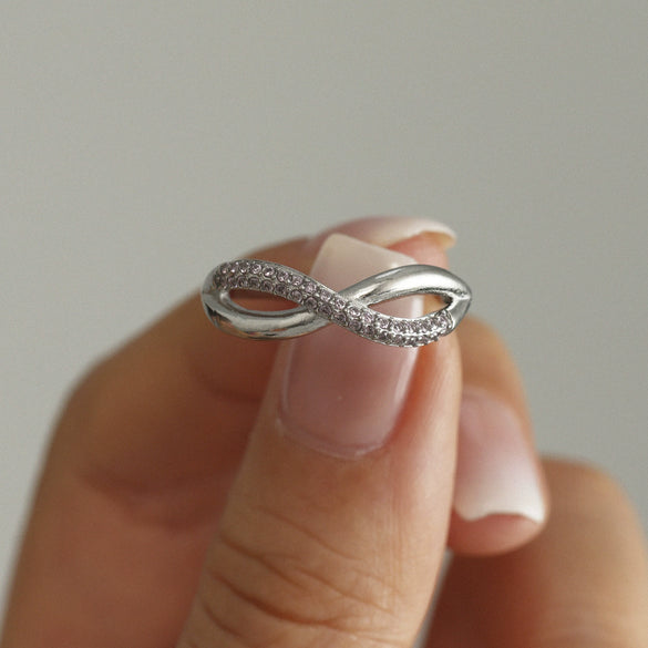 Wholesale Fine Twist Finger Ring In Stainless Steel With Geometric Zircon Cross 18K Real Gold Electroplated For Women