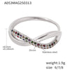 Wholesale Fine Twist Finger Ring In Stainless Steel With Geometric Zircon Cross 18K Real Gold Electroplated For Women