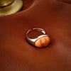 Wholesale Finger Ring Artificial Tiger's Eye Copper Geometric French Retro Electroplating Women's Jewelry