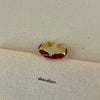 Wholesale Finger Ring Artificial Tiger's Eye Copper Geometric French Retro Electroplating Women's Jewelry