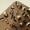 Wholesale Finger Ring Artificial Tiger's Eye Copper Geometric French Retro Electroplating Women's Jewelry