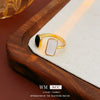 Wholesale Finger Ring Artificial Tiger's Eye Copper Geometric French Retro Electroplating Women's Jewelry
