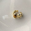 Wholesale Finger Ring Artificial Tiger's Eye Copper Geometric French Retro Electroplating Women's Jewelry