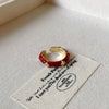 Wholesale Finger Ring Artificial Tiger's Eye Copper Geometric French Retro Electroplating Women's Jewelry