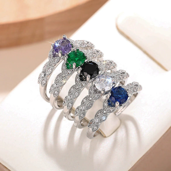 Wholesale Finger Ring Copper Zirconia Geometric Style Women's Jewelry