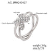 Wholesale Finger Ring 316L Stainless Steel Geometric Blue Turquoise Goldplated Diamond Design