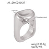 Wholesale Finger Ring 316L Stainless Steel Geometric Blue Turquoise Goldplated Diamond Design