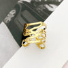 Wholesale Finger Ring Titanium Steel Gold Plated Geometric Open Hollow Design