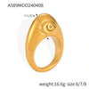 Wholesale Finger Ring 316L Stainless Steel Inlaid Zircon Geometric Light Luxury Style Plated 18K Real Gold Jewelry