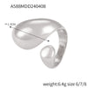 Wholesale Finger Ring 316L Stainless Steel Inlaid Zircon Geometric Light Luxury Style Plated 18K Real Gold Jewelry