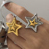 Wholesale Fivepointed Star Titanium Steel Ring For Women With Electroplating Treatment Light Luxury Highend Stainless Steel Jewelry