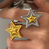 Wholesale Fivepointed Star Titanium Steel Ring For Women With Electroplating Treatment Light Luxury Highend Stainless Steel Jewelry