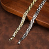 Wholesale Fivestrand Braided Geometric 925 Silver Side Chain Bracelet With Electroplating Simple Design For Unisex