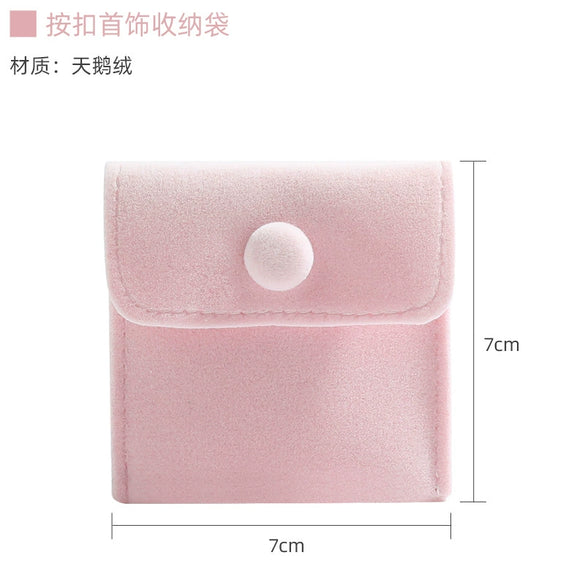 Wholesale Flannel And Velvet Jewelry Storage Bags With Anti Oxidation Buttons And Silk Screen Printing