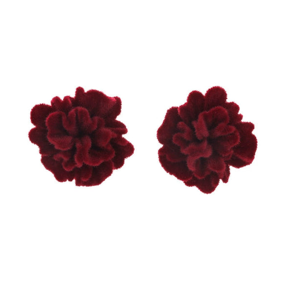 Wholesale Flocked Flower Earrings For Women Electroplated Simple Style