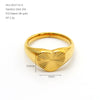 Wholesale Floral Heartshaped Square Geometric Stainless Steel Electroplated Ring For Women And Unisex In Niche And Minimalist Style
