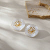 Wholesale Floral Stainless Steel Goldplated Earrings For Women