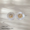Wholesale Floral Stainless Steel Goldplated Earrings For Women