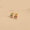 Wholesale Flower Design Copper 14K Gold Plated Zircon Earrings For Women