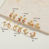 Wholesale Flower Design Copper 14K Gold Plated Zircon Earrings For Women