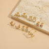 Wholesale Flower Design Copper 14K Gold Plated Zircon Earrings For Women