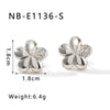 Wholesale Flower Earrings Stainless Steel Five Petal Flower Design Electroplated For Women
