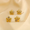 Wholesale Flower Earrings Stainless Steel Five Petal Flower Design Electroplated For Women