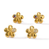 Wholesale Flower Earrings Stainless Steel Five Petal Flower Design Electroplated For Women