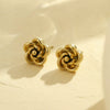Wholesale Flower Earrings Stainless Steel 18K Golden Retro Electroplated For Women