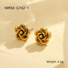 Wholesale Flower Earrings Stainless Steel 18K Golden Retro Electroplated For Women